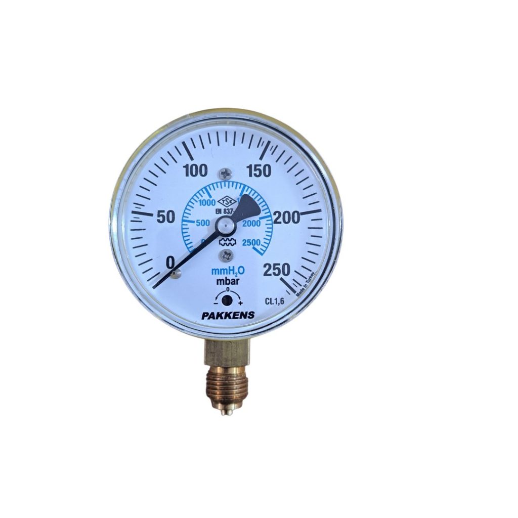 مانومتر 6 سانتی روغنی ایستاده 250میلی بار 1/4